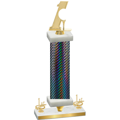 Premium Single Black Carbon Fiber First Place Golf Trophy