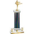 Premium Single Black Carbon Fiber Year Karate Trophy