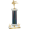 Premium Single Black Carbon Fiber Second Place Karate Trophy