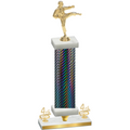 Premium Single Black Carbon Fiber Fourth Place Karate Trophy
