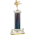 Premium Single Black Carbon Fiber Year Karate Trophy