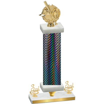 Premium Single Black Carbon Fiber Third Place Baseball Trophy