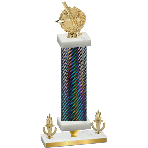 Premium Single Black Carbon Fiber Victory Baseball Trophy