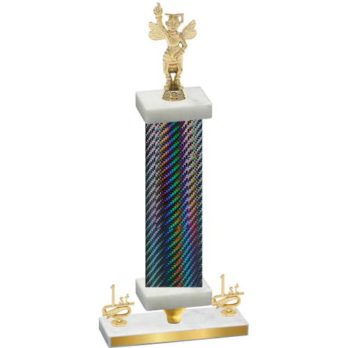Premium Single Black Carbon Fiber First Place Academics Trophy