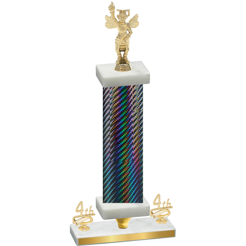 Premium Single Black Carbon Fiber Fourth Place Academics Trophy