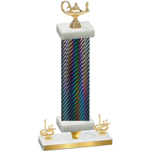 Premium Single Black Carbon Fiber First Place Academics Trophy