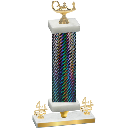 Premium Single Black Carbon Fiber Fourth Place Academics Trophy