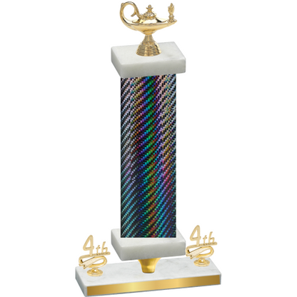 Premium Single Black Carbon Fiber Fourth Place Academics Trophy