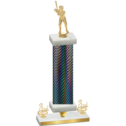 Premium Single Black Carbon Fiber Third Place Baseball Trophy