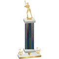 Premium Single Black Carbon Fiber Second Place Softball Trophy