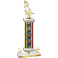Premium Single Flag USA Second Place Football Trophy