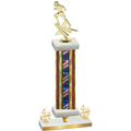 Premium Single Flag USA Fourth Place Football Trophy