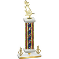 Premium Single Flag USA Victory Football Trophy