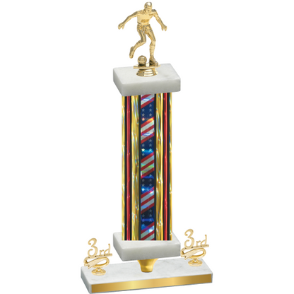 Premium Single Flag USA Third Place Soccer Trophy
