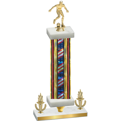 Premium Single Flag USA Victory Soccer Trophy