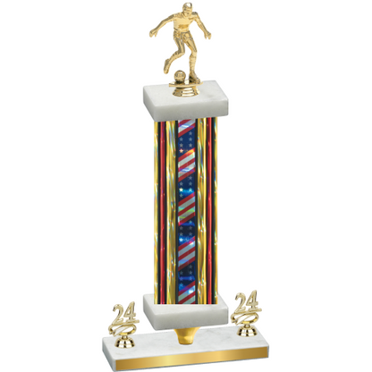Premium Single Flag USA Year Soccer Trophy
