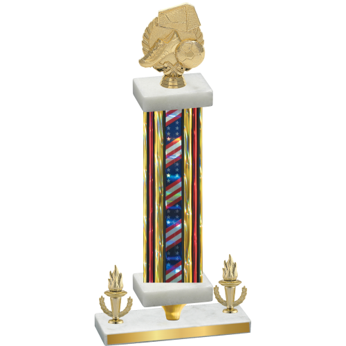 Premium Single Flag USA Victory Soccer Trophy