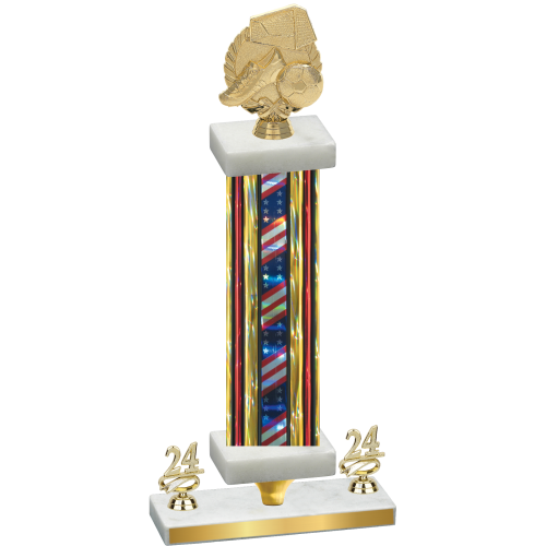 Premium Single Flag USA Year Soccer Trophy