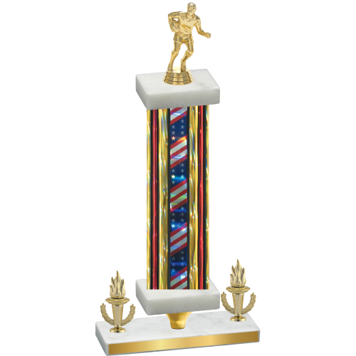 Premium Single Flag USA Victory Rugby Trophy