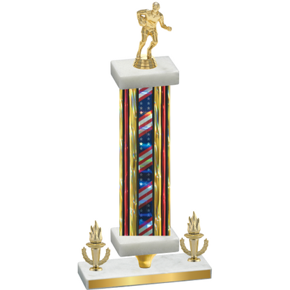 Premium Single Flag USA Victory Rugby Trophy