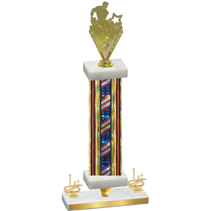 Premium Single Flag USA First Place Rugby Trophy