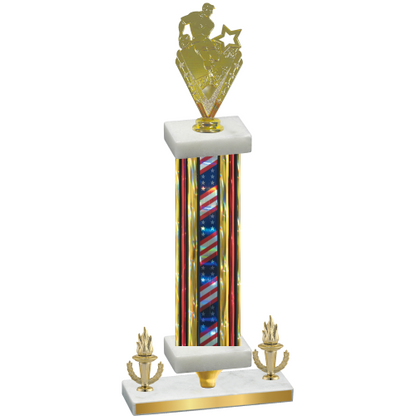 Premium Single Flag USA Victory Rugby Trophy