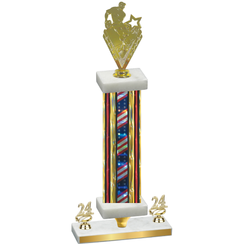 Premium Single Flag USA Year Rugby Trophy