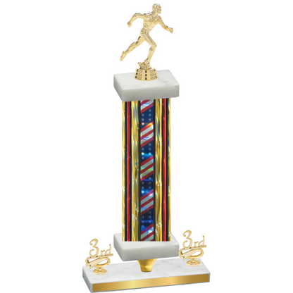 Premium Single Flag USA Third Place Running Trophy