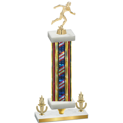 Premium Single Flag USA Victory Running Trophy