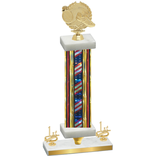 Premium Single Flag USA First Place Running Trophy
