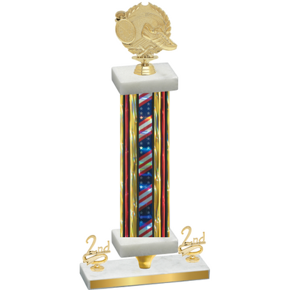 Premium Single Flag USA Second Place Running Trophy