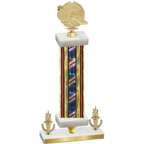 Premium Single Flag USA Victory Running Trophy