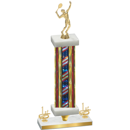 Premium Single Flag USA First Place Tennis Trophy