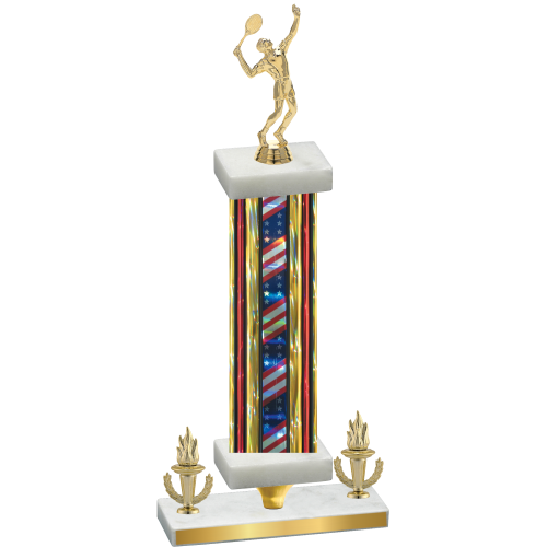 Premium Single Flag USA Victory Tennis Trophy