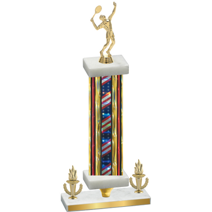 Premium Single Flag USA Victory Tennis Trophy