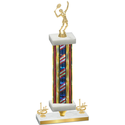 Premium Single Flag USA First Place Tennis Trophy