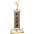 Premium Single Flag USA Third Place Tennis Trophy