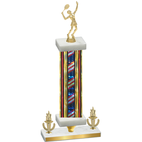 Premium Single Flag USA Victory Tennis Trophy