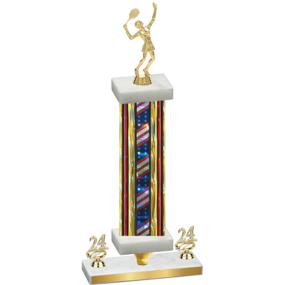 Premium Single Flag USA Year Tennis Trophy