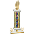 Premium Single Flag USA Second Place Football Trophy