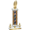 Premium Single Flag USA Victory Football Trophy