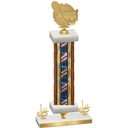 Premium Single Flag USA First Place Tennis Trophy