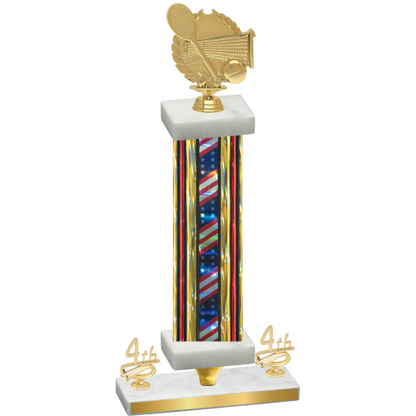 Premium Single Flag USA Fourth Place Tennis Trophy
