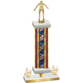 Premium Single Flag USA Fourth Place Wrestling Trophy
