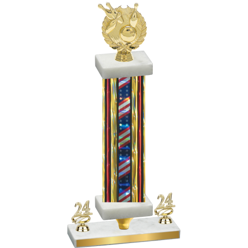 Premium Single Flag USA Year Bowling Trophy