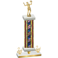 Premium Single Flag USA Second Place Volleyball Trophy