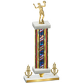 Premium Single Flag USA Victory Volleyball Trophy