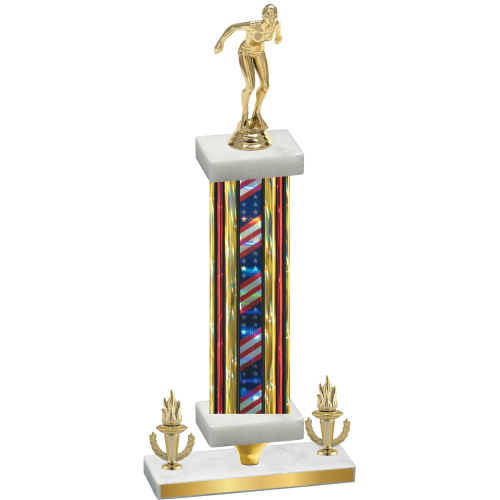 Premium Single Flag USA Victory Tennis Trophy