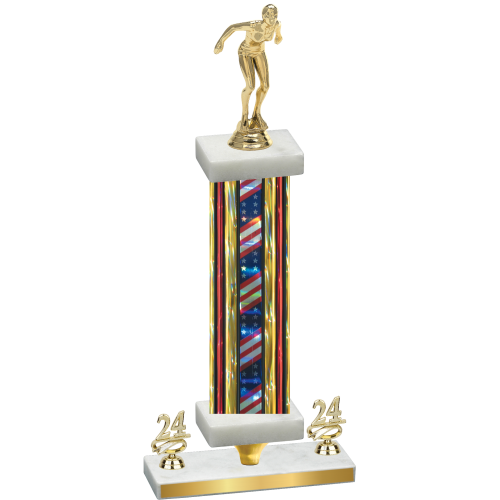 Premium Single Flag USA Year Tennis Trophy
