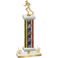 Premium Single Flag USA First Place Football Trophy